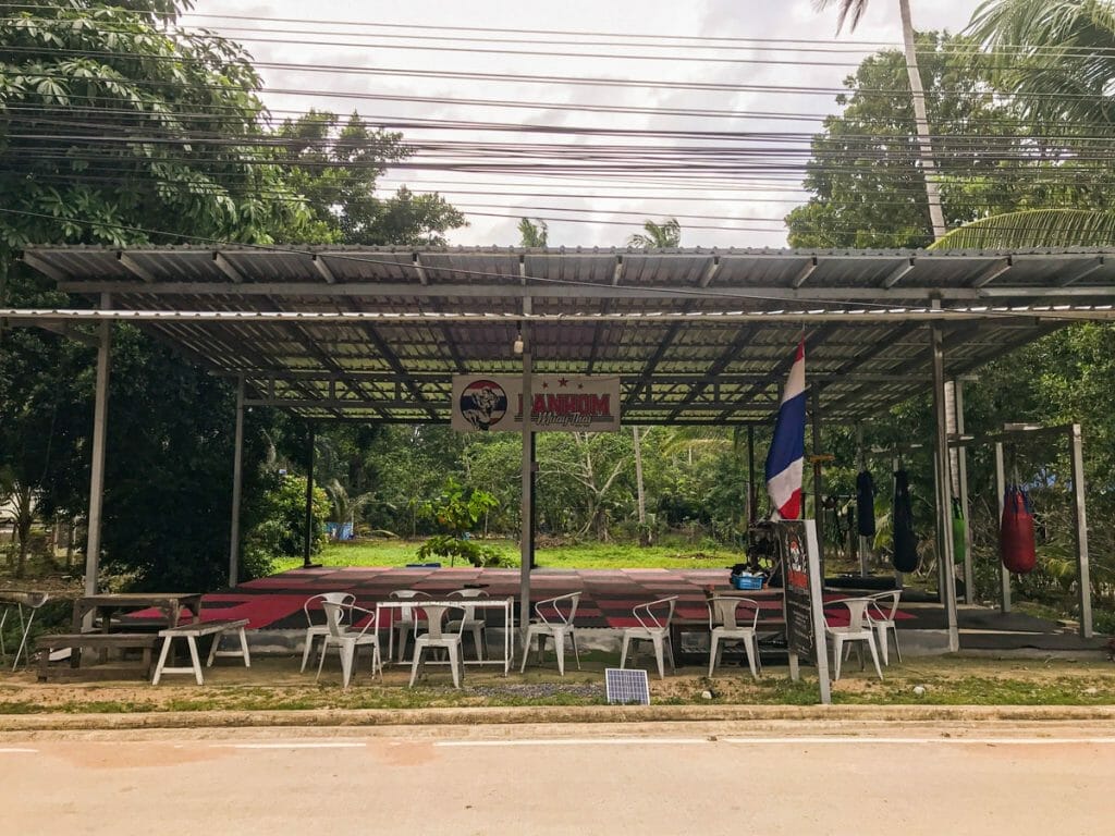 Outside Muay Thai gym in Koh Tao