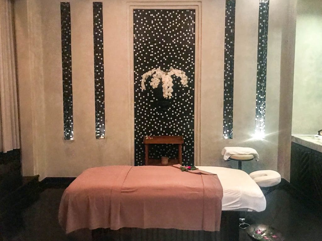 Massage table at Opium Spa