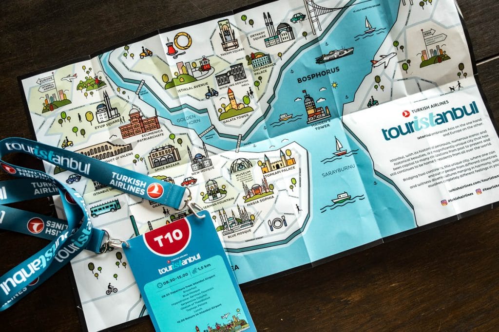 Program and map for a Touristanbul tour