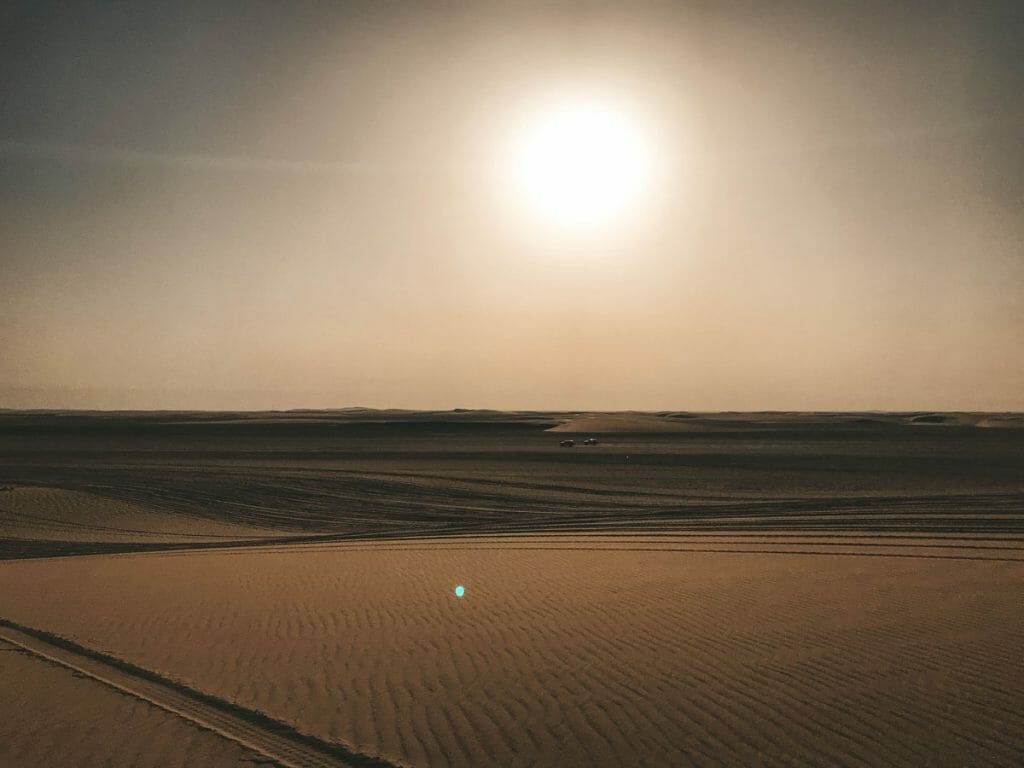 Inland Sea desert with sunset in qatar