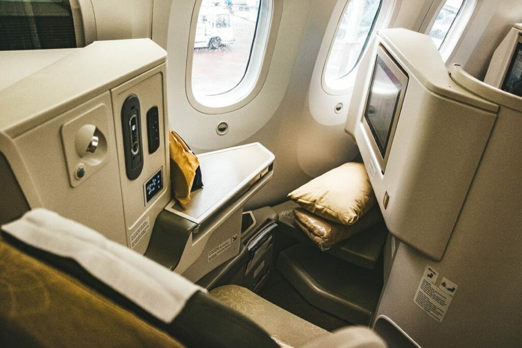 Seat by the window in Vietnam Airlines Business Class